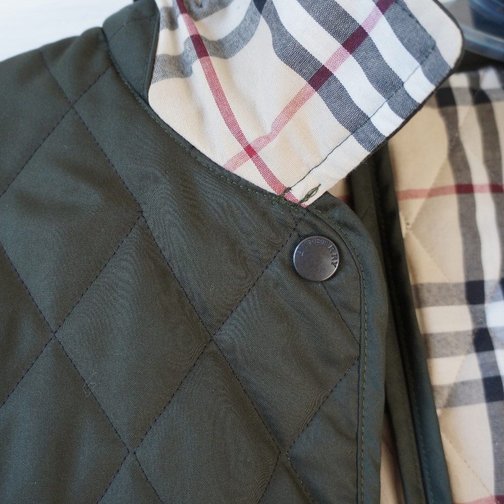 Burberry Quilted Nova Check Dark Olive Jacket - Picture 2 of 8